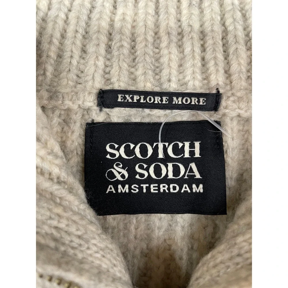 Scotch & Soda Balloon Sleeve Turtleneck Sweater Youth‎ Size 8 Beige Knit